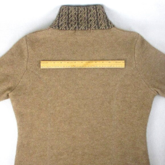 Soft Merino Wool Zip Front Sweater Jacket Beige Brown KORU New Zealand - Picture 8 of 8